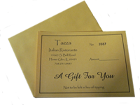 Tazza Italian Ristorante Gift Certificates